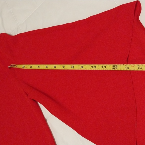 Worthington red blouse, side tie, fluted sleeves size XL - Picture 10 of 10
